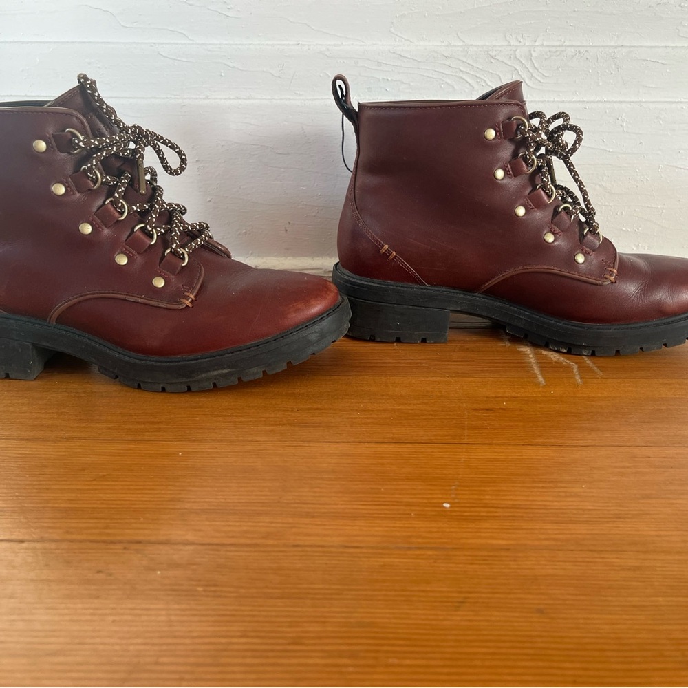 Cole Haan waterproof leather Brown Lace-Up Ankle Boots